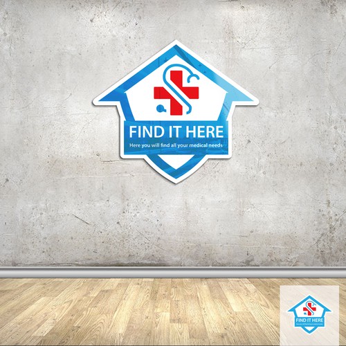 Emblem logo for "FIND IT HERE"