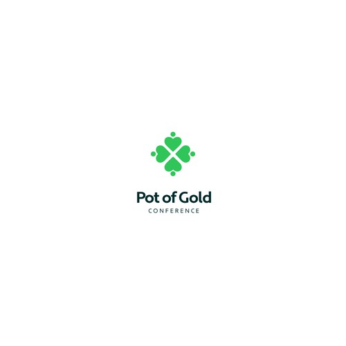 Four clover leaf and human logo