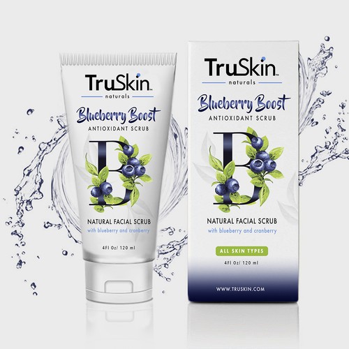 Truskin -Blueberry Boost Natual Facial Scrub- design