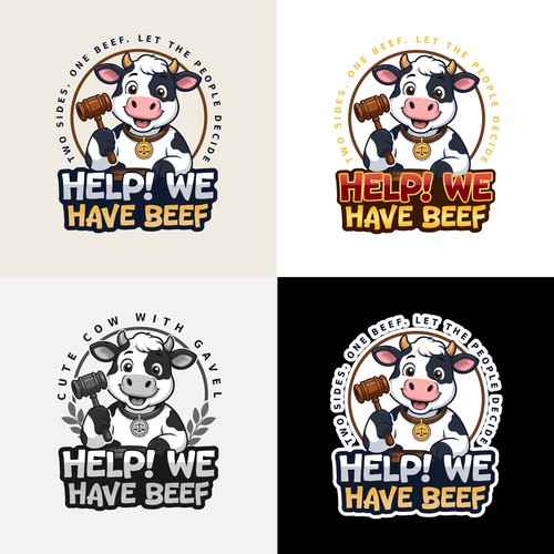 Help! We Have Beef – Cartoon Mascot Logo