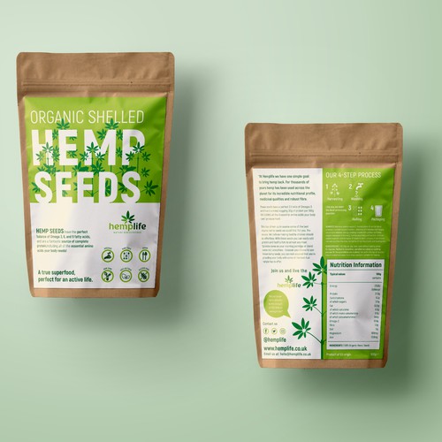 Modern Hemo Seed packaging design 