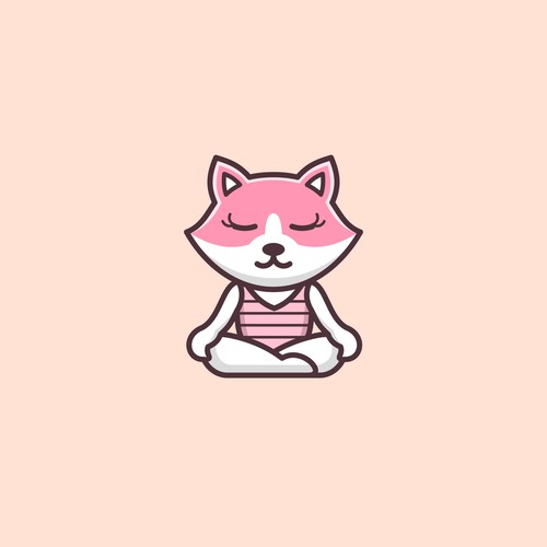 Yoga Cat Logo Design
