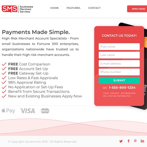 WordPress theme for a Payment service.