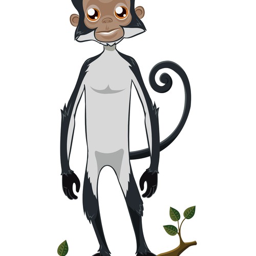 children's surfer Monkey character design