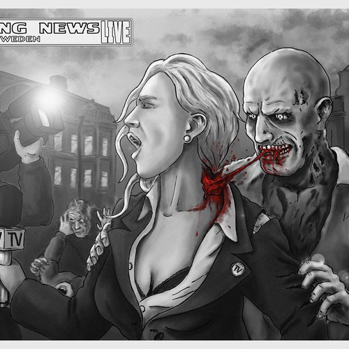 illustrations for zombie game trailer