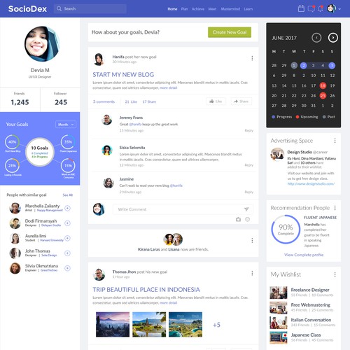 Design a Goal-Oriented Social Network: SocioDex