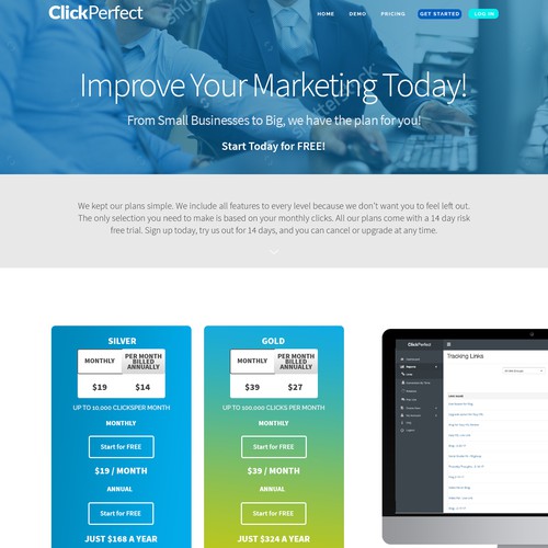 Clean and bold pricing page
