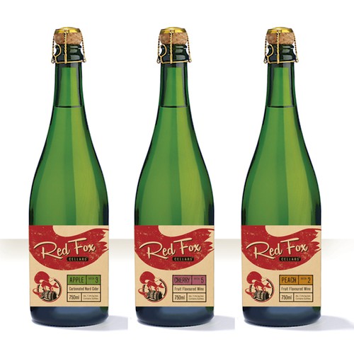 Red Fox Cellars Fruit Wine Labels