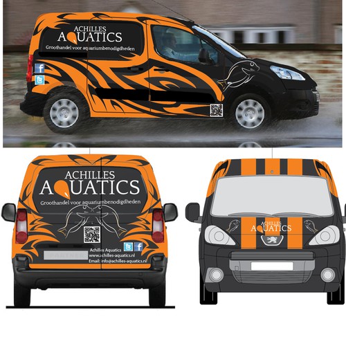 Create a great car sticker design for Achilles Aquatics