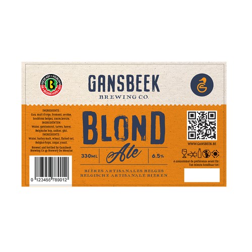  GANSBEEK , Blonde Ale.  