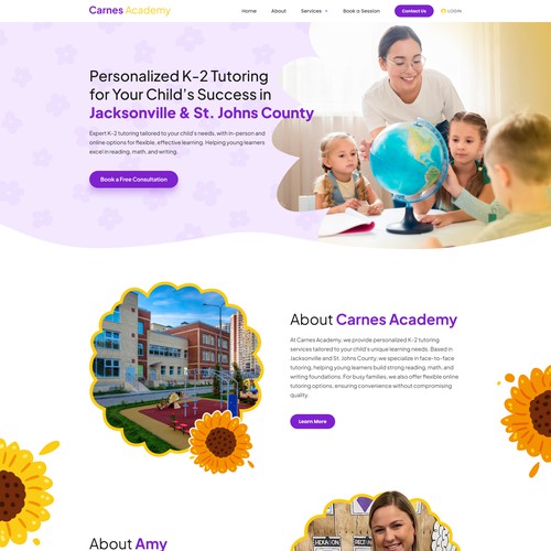 K-2 Tutoring Service Homepage