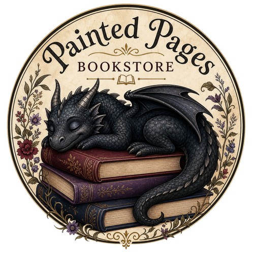 Enchanted Vintage Dragon Bookstore Logo