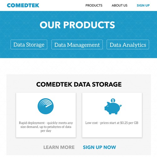 Minimalist data management website