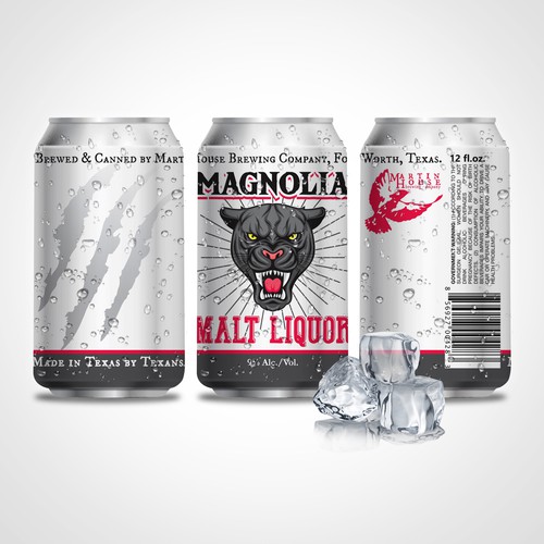 Magnolia Malt Liquor can label design