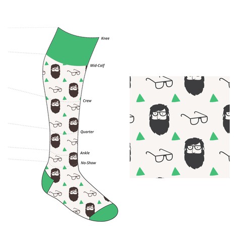 Hipster socks design