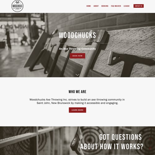 Bold Website For Axe Throwing Company
