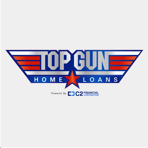 Top Gun Logo Bordered red