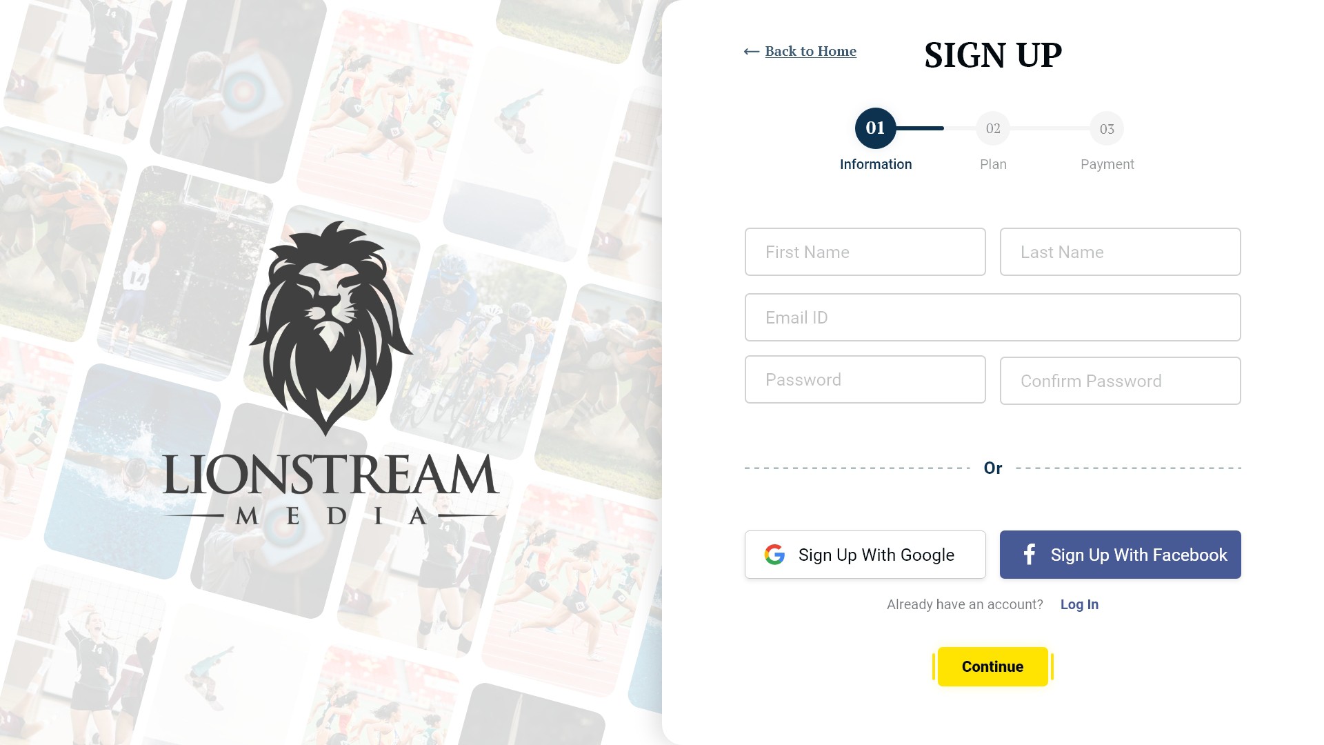 Design an viral website for sports related live-streaming platform