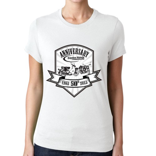 Design a cool 50th Anniversary Motorcycle Dealership Shirt