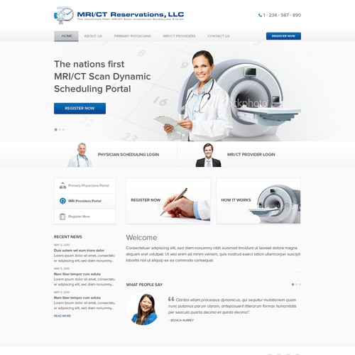 Create the next website design for MRI/CT Reservations, LLC