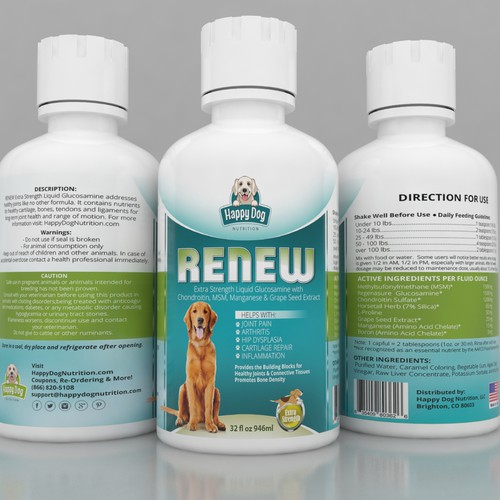  Label design for liquid pet supplement