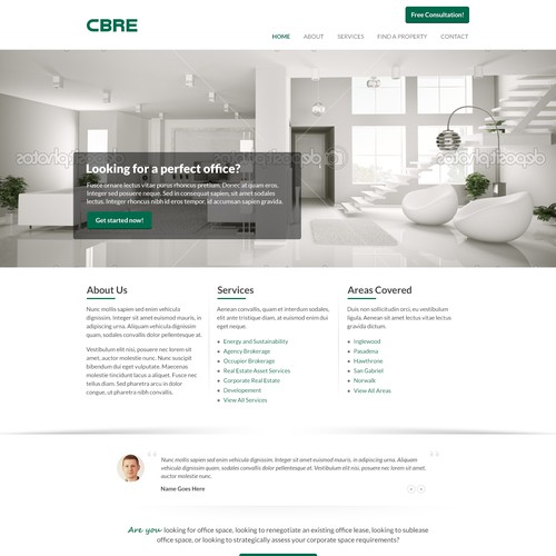 Clean, Modern, Professional Commercial Office Leasing Website