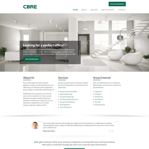 Clean, Modern, Professional Commercial Office Leasing Website