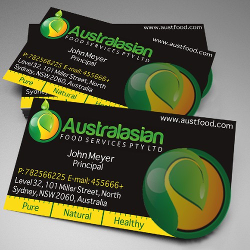 Create the next stationery for Australasian Food Services Pty Ltd
