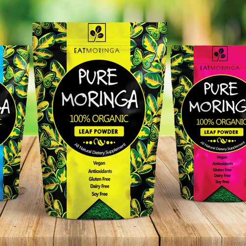 Pure Moringa – Organic Leaf Powder Stand-Up Pouch Design