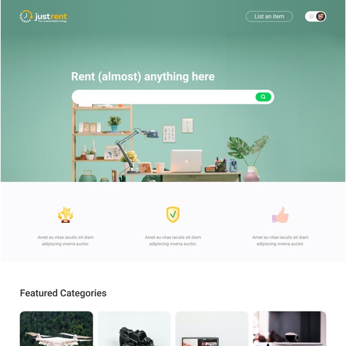 Website design for justrent