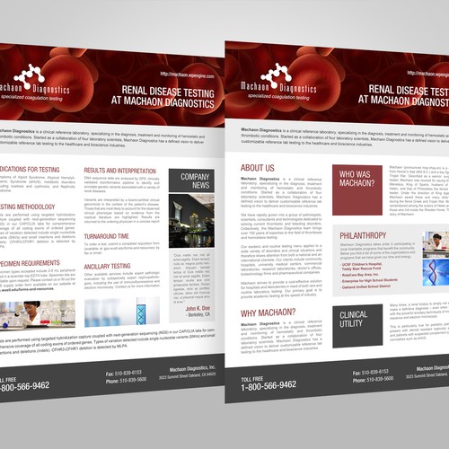Machaon Test Announcement and Informational Brochure Template
