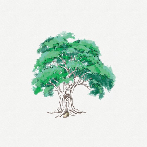 Emotionally evocative illustration of Oak Tree that starts the healing process