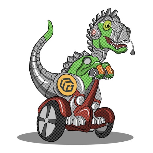 Half - dinosaur, half - robot