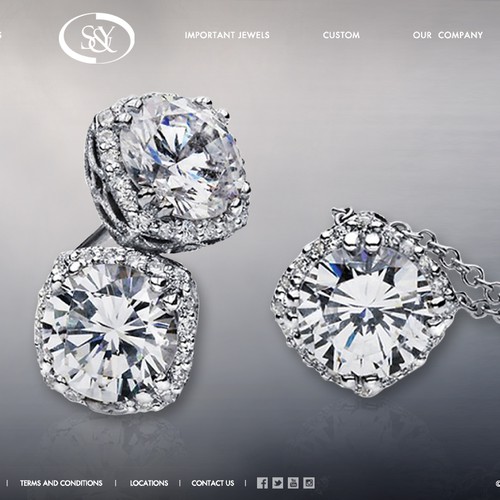 Create a luxurious website for middle to high end jewelry
