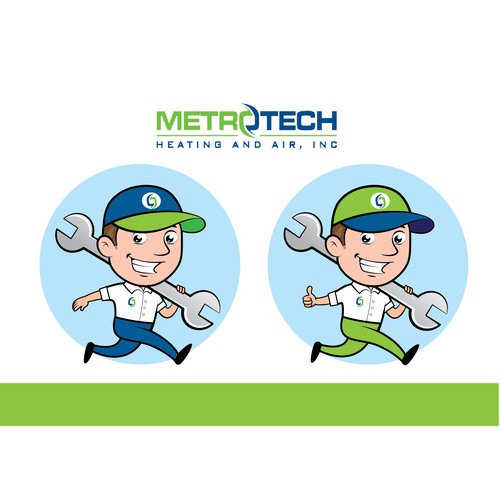 Create a mascot illustration for METROTECH Heating and Air