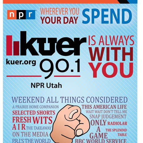 Create a bold and smart advertisement for KUER 90.1