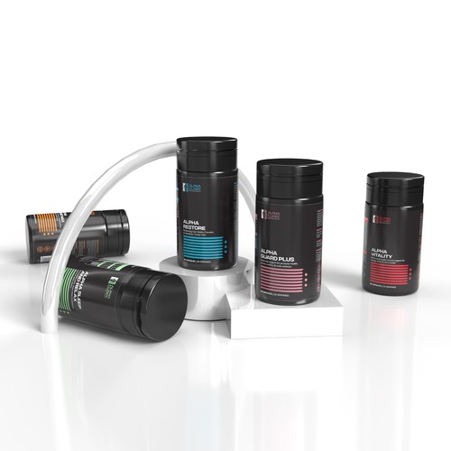 Alpha Clinic – Complete Wellness Supplement Series Packaging Design