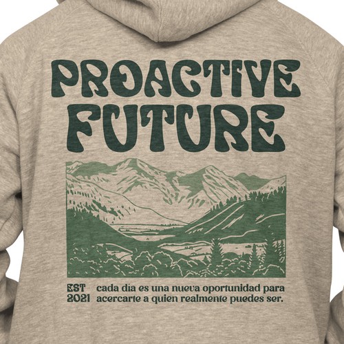 Hoodie with minimalist and modern design in the back