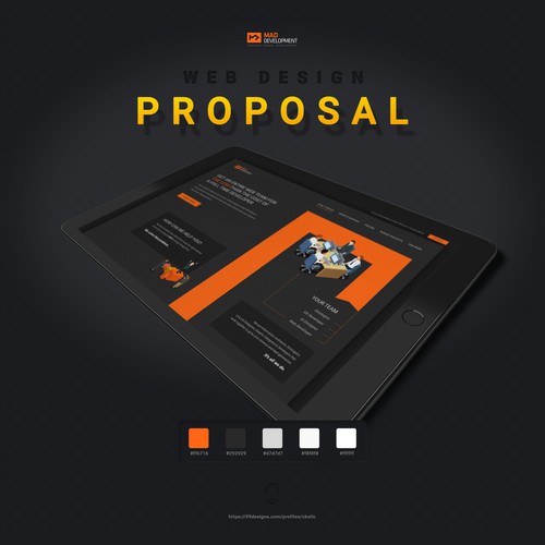 Homepage design for Mad Development