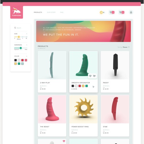 E-commerce website for Premium adult toys