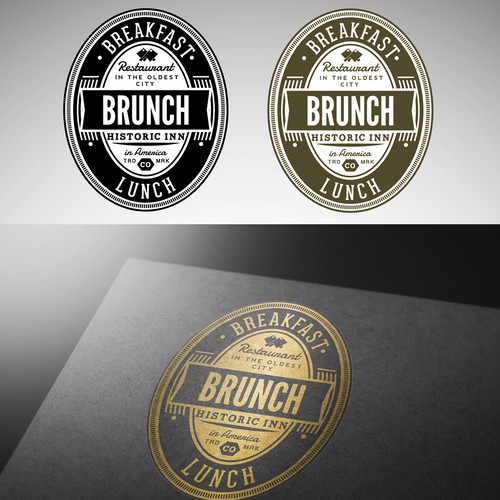 Vintage style logo for a brunch restaurant