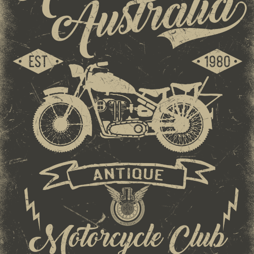Antique motorcycle club event poster/Tshirt