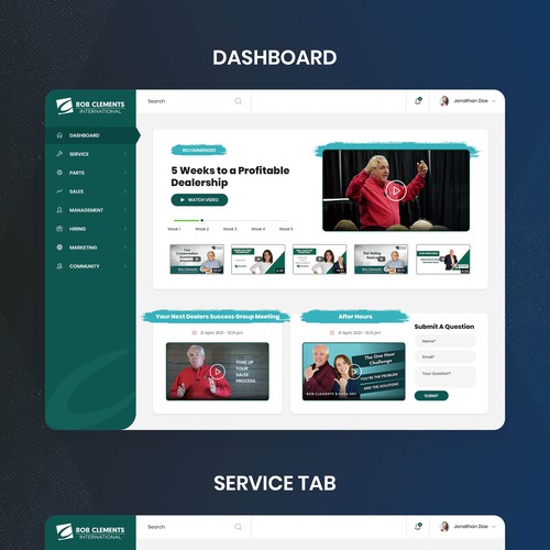 Website Customer Portal - Dashboard