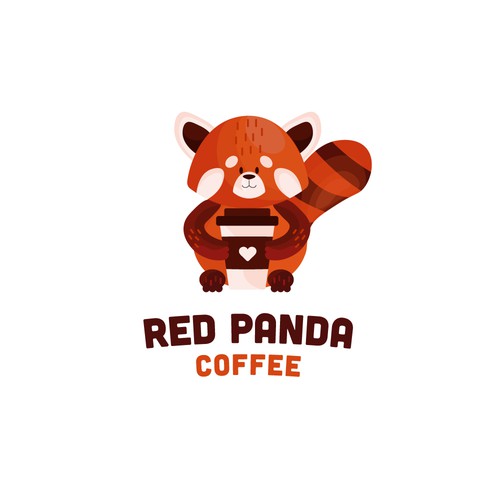 Red Panda illustration and logo concept