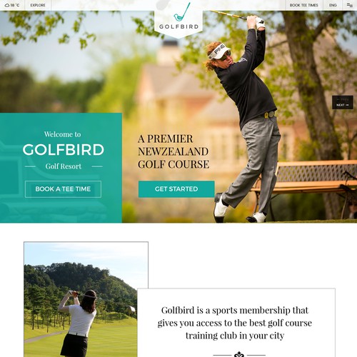 Everyone has to play golf, make a catchy webpage for Golfbird!