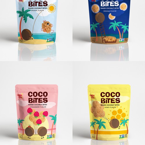 Create a fun design for Coconut Snack Packaging!