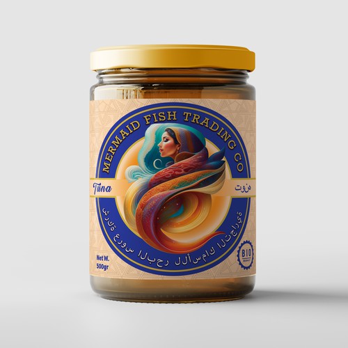 Yemeni Mermaid Fish Tuna Jar Label Design