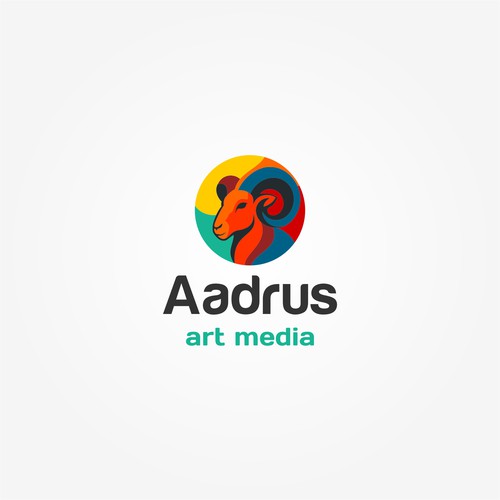 Colorful goat logo