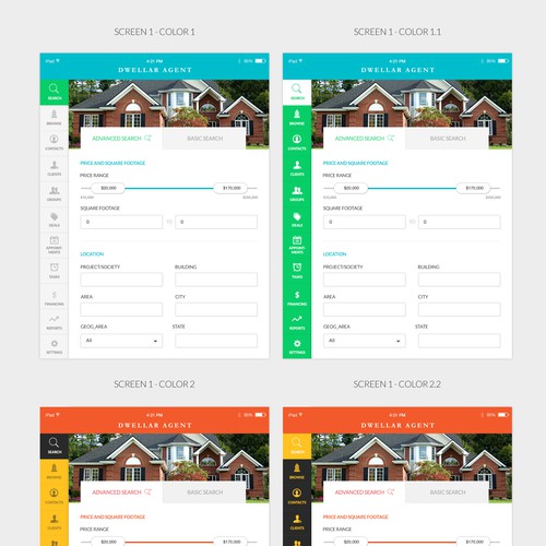 Design an iPad App UI that real estate estate agents will love.