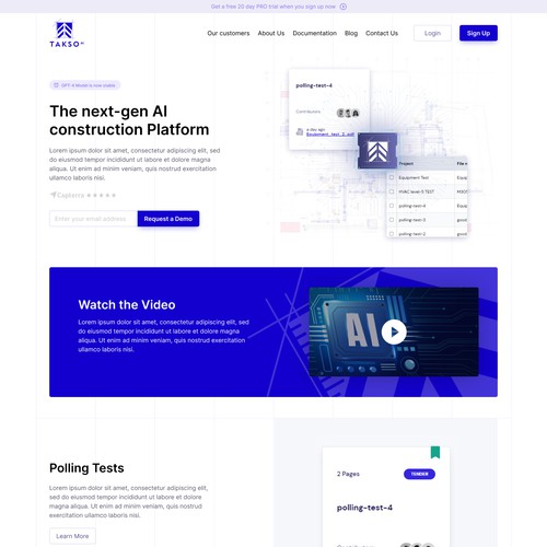 AI platform site design